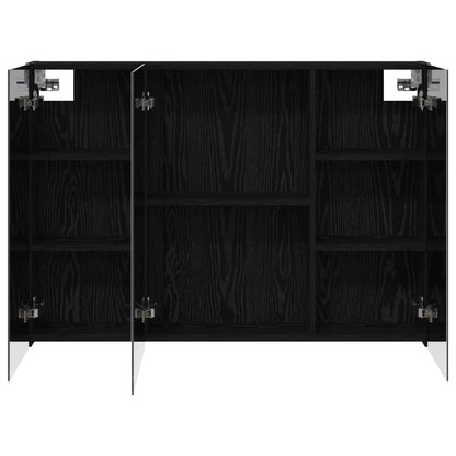 vidaXL Bathroom Mirror Cabinet with Shelf Black Oak 100 x 14.5 x 70 cm