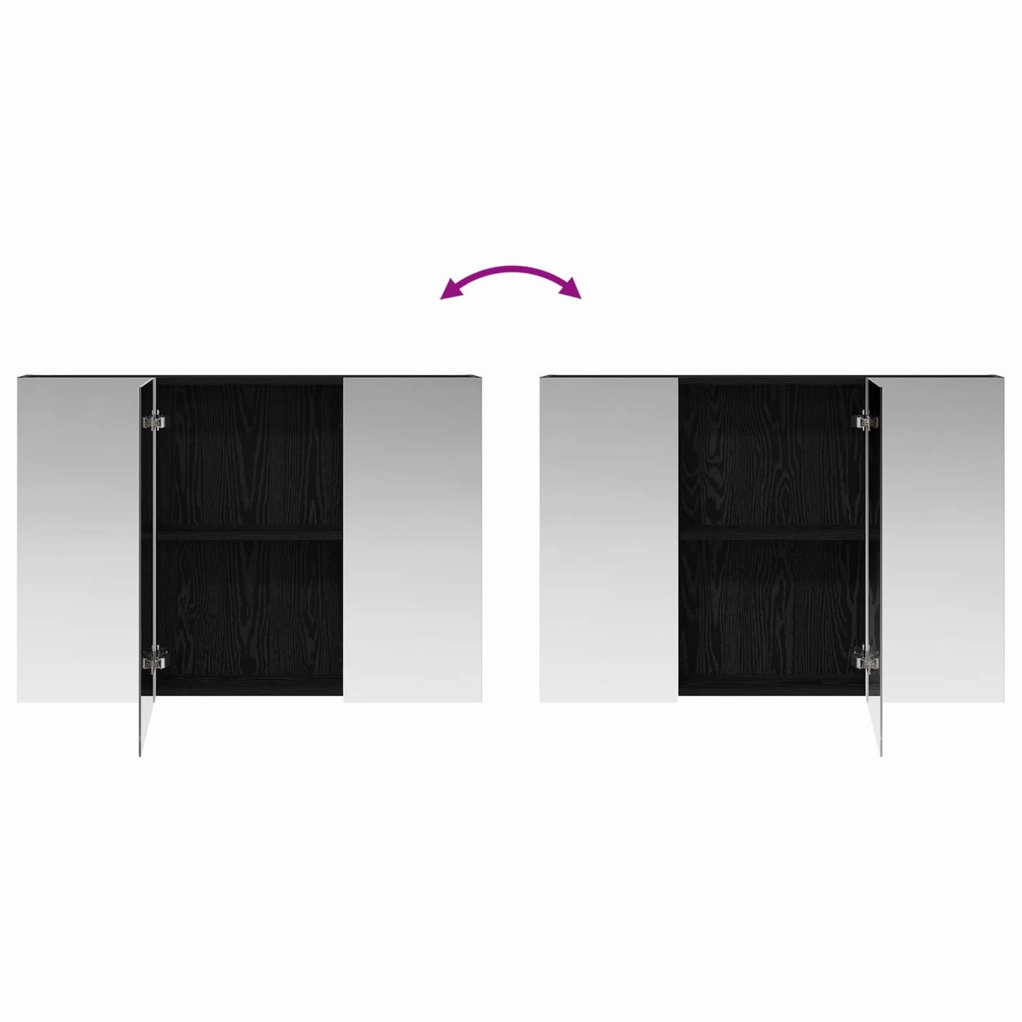 vidaXL Bathroom Mirror Cabinet with Shelf Black Oak 100 x 14.5 x 70 cm