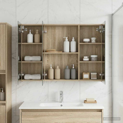 vidaXL Bathroom Mirror Cabinet with Door Sonoma Oak 100 x 14.5 x 70 cm
