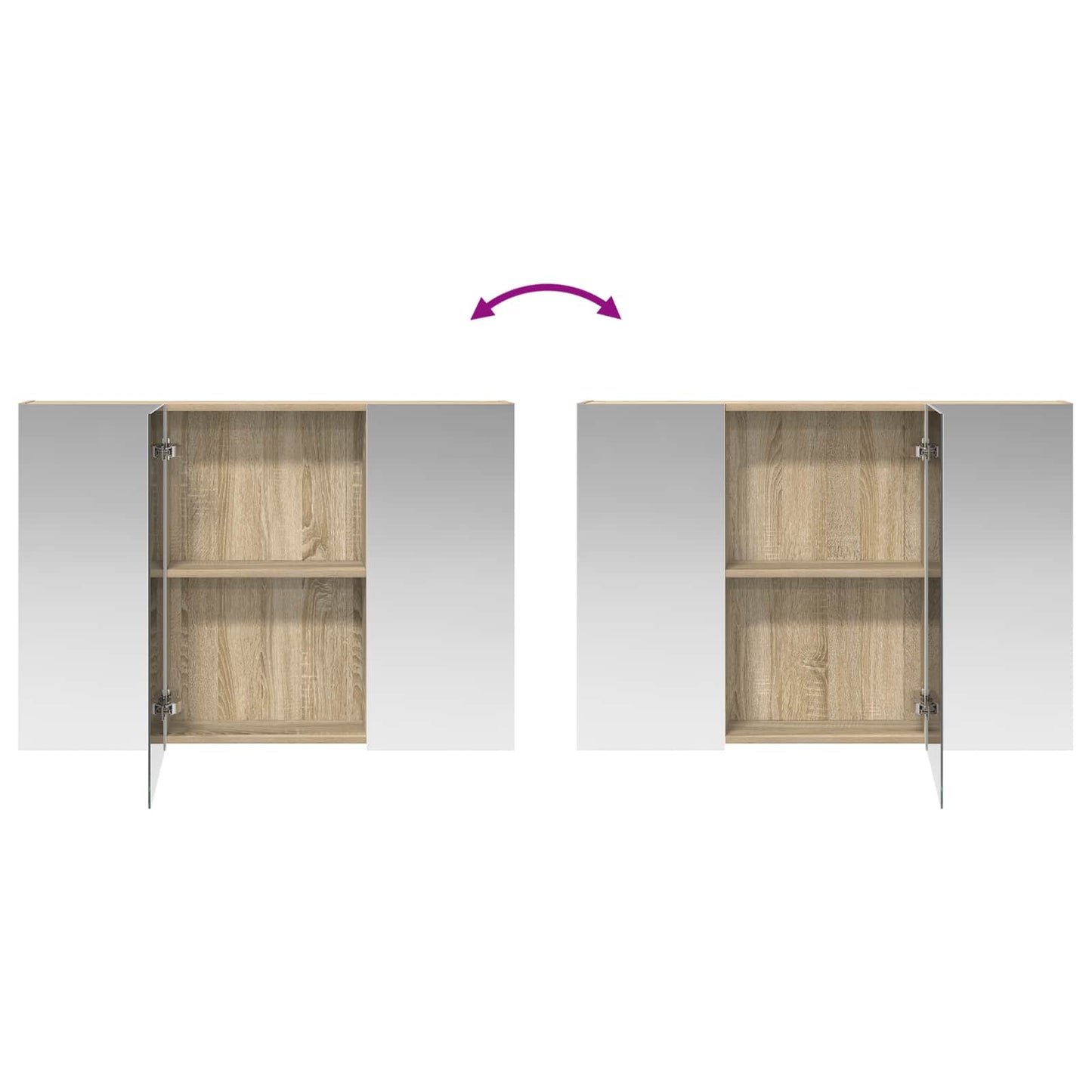 vidaXL Bathroom Mirror Cabinet with Door Sonoma Oak 100 x 14.5 x 70 cm
