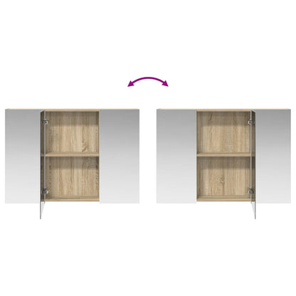 vidaXL Bathroom Mirror Cabinet with Door Sonoma Oak 100 x 14.5 x 70 cm