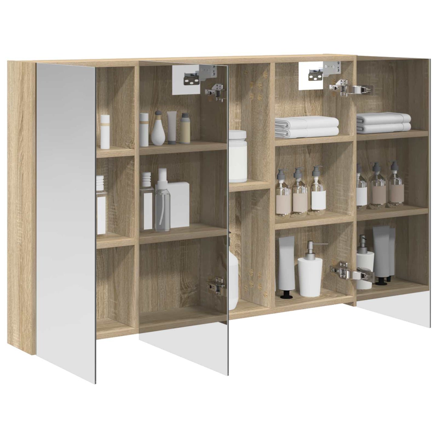 vidaXL Bathroom Mirror Cabinet with Door Sonoma Oak 100 x 14.5 x 70 cm
