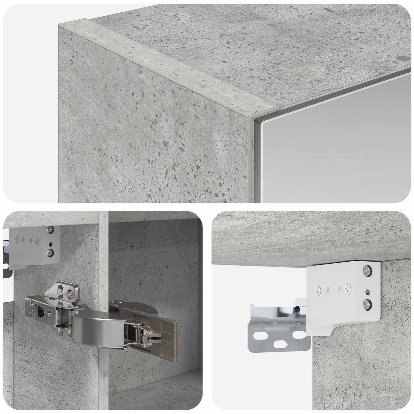 vidaXL Bathroom Mirror Cabinet Concrete Grey 100 x 14.5 x 70 cm