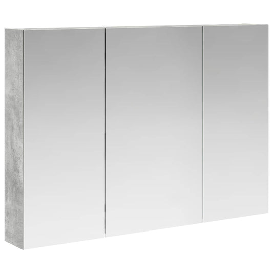 vidaXL Bathroom Mirror Cabinet Concrete Grey 100 x 14.5 x 70 cm
