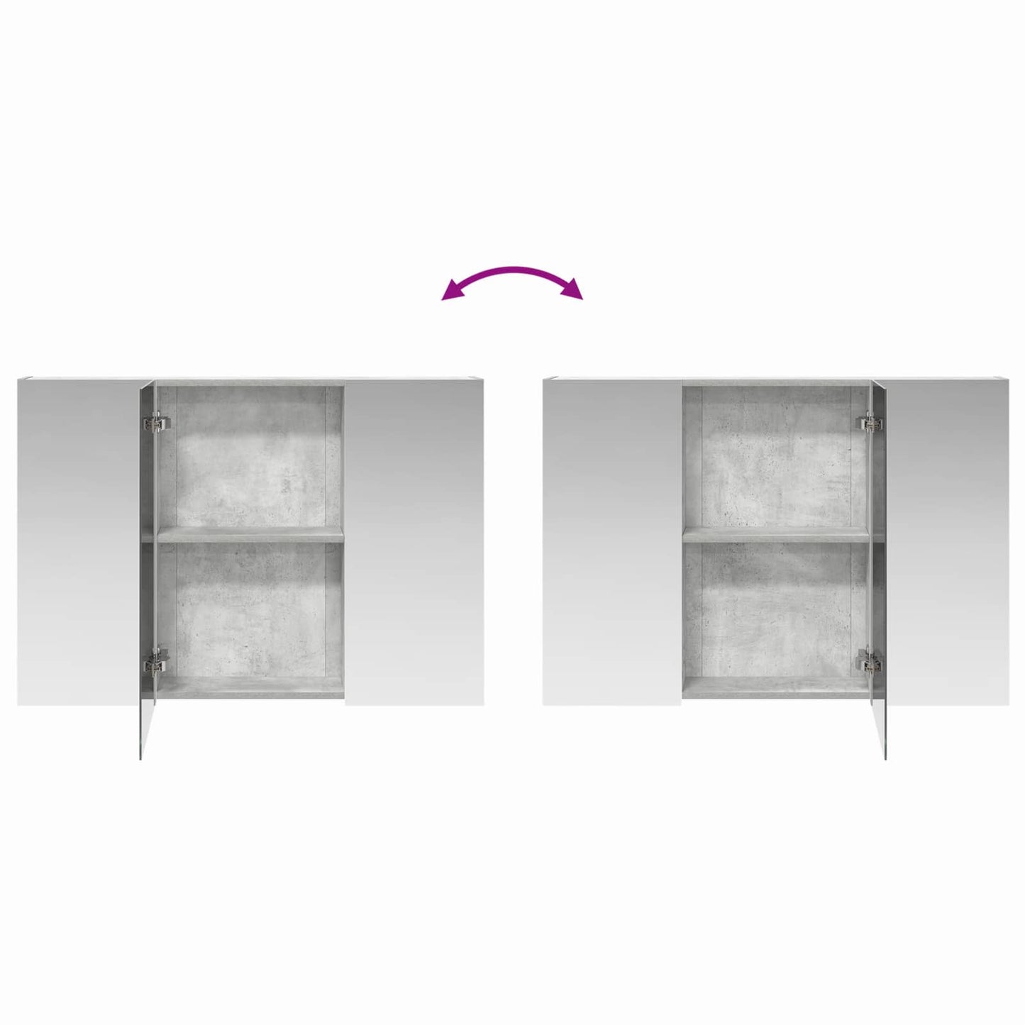 vidaXL Bathroom Mirror Cabinet Concrete Grey 100 x 14.5 x 70 cm