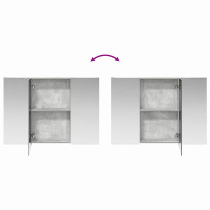 vidaXL Bathroom Mirror Cabinet Concrete Grey 100 x 14.5 x 70 cm