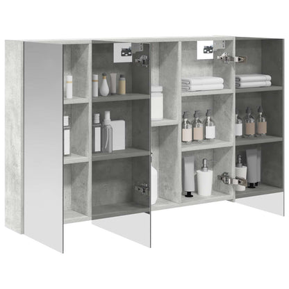 vidaXL Bathroom Mirror Cabinet Concrete Grey 100 x 14.5 x 70 cm