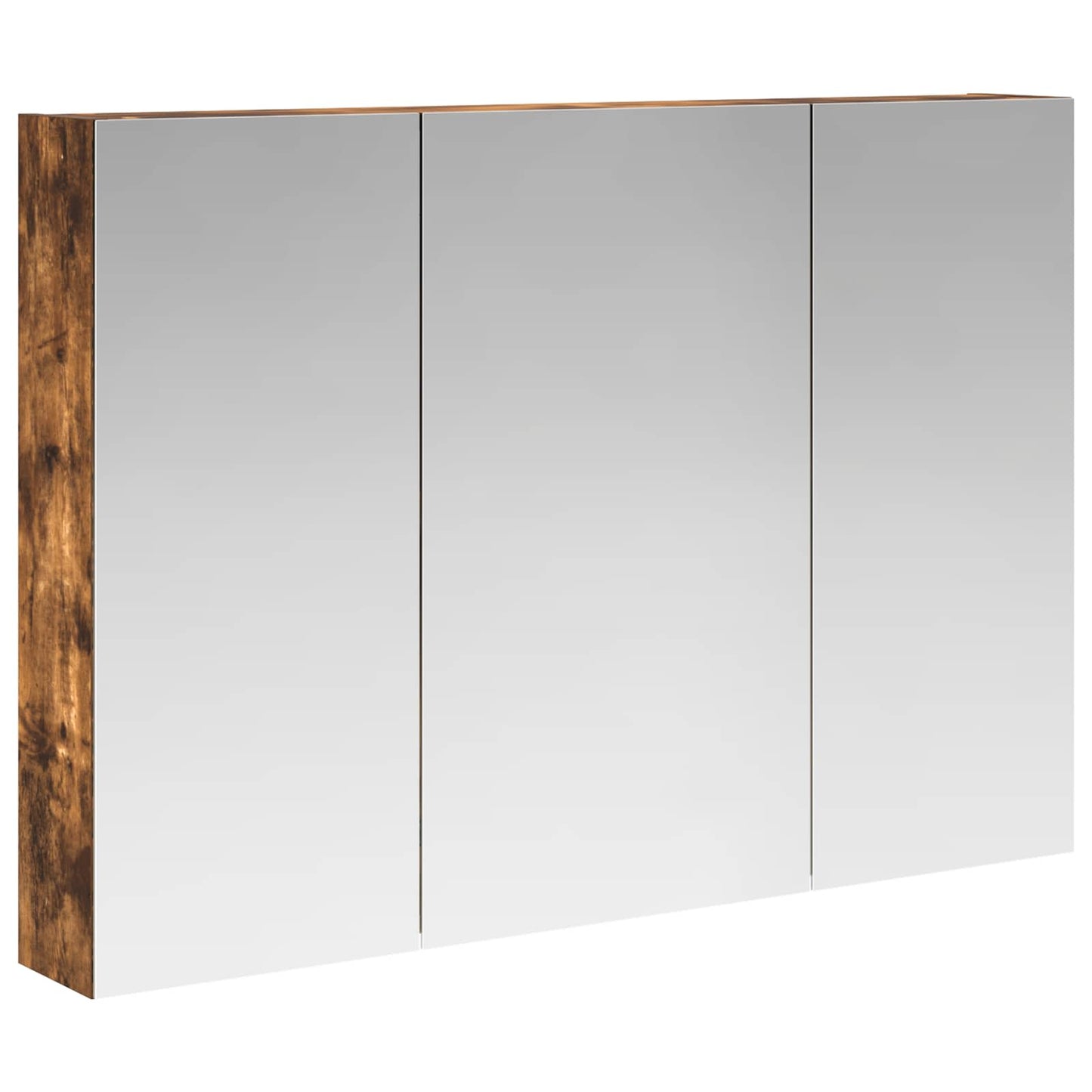 vidaXL Bathroom Mirror Cabinet with Door Smoked Oak 100 x 14.5 x 70 cm