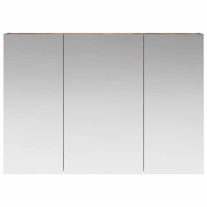 vidaXL Bathroom Mirror Cabinet with Door Smoked Oak 100 x 14.5 x 70 cm