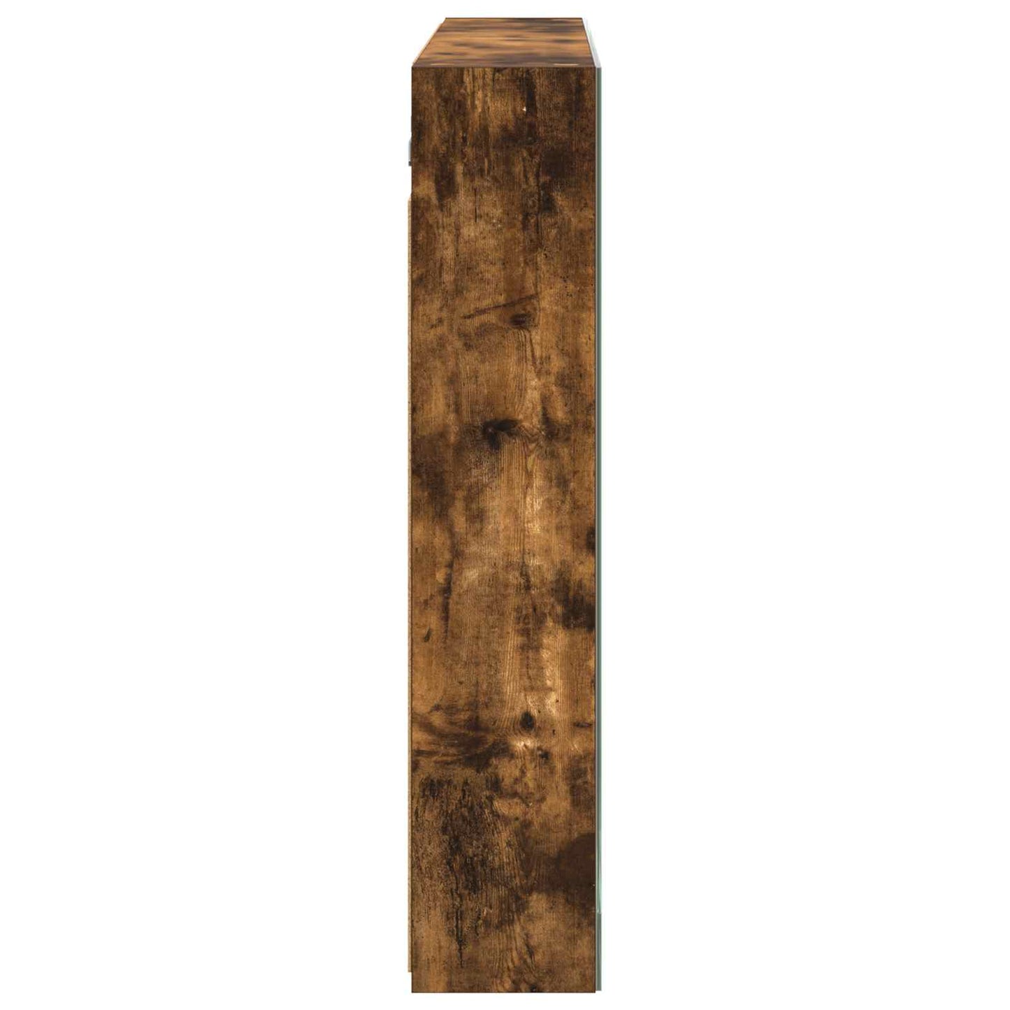vidaXL Bathroom Mirror Cabinet with Door Smoked Oak 100 x 14.5 x 70 cm