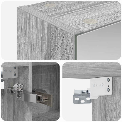 vidaXL Bathroom Mirror Cabinet Grey Sonoma 100 x 14.5 x 70 cm