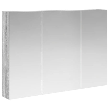 vidaXL Bathroom Mirror Cabinet Grey Sonoma 100 x 14.5 x 70 cm
