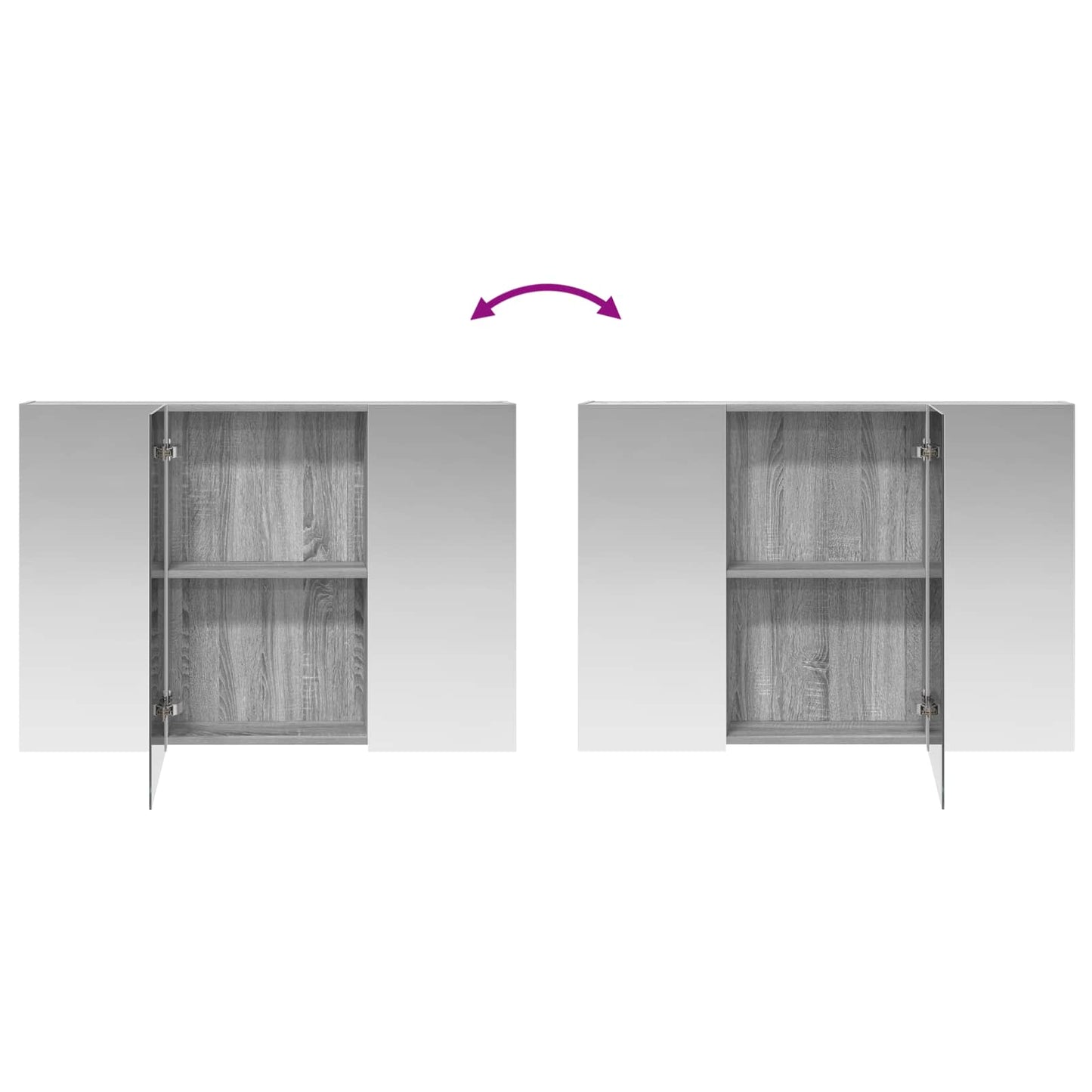 vidaXL Bathroom Mirror Cabinet Grey Sonoma 100 x 14.5 x 70 cm