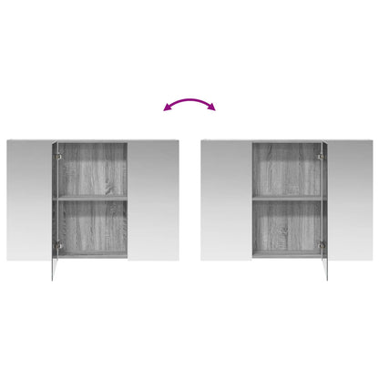 vidaXL Bathroom Mirror Cabinet Grey Sonoma 100 x 14.5 x 70 cm