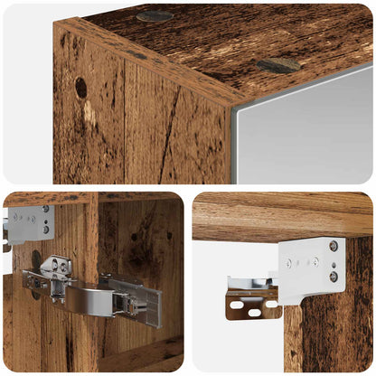 vidaXL Bathroom Mirror Cabinet with Shelf Old Wood 100 x 14.5 x 70 cm