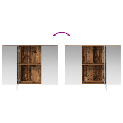 vidaXL Bathroom Mirror Cabinet with Shelf Old Wood 100 x 14.5 x 70 cm