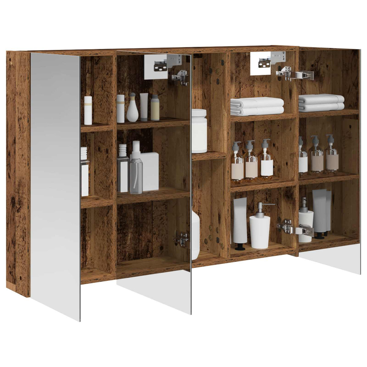vidaXL Bathroom Mirror Cabinet Old Wood 100 x 14.5 x 70 cm