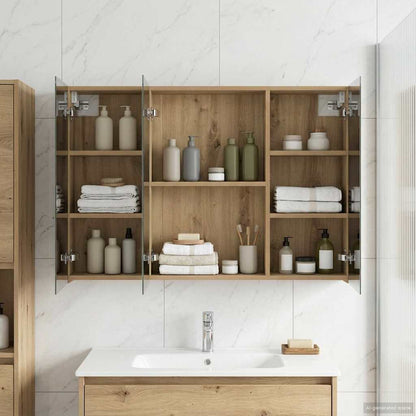 vidaXL Bathroom Mirror Cabinet Artisian Oak 100 x 14.5 x 70 cm