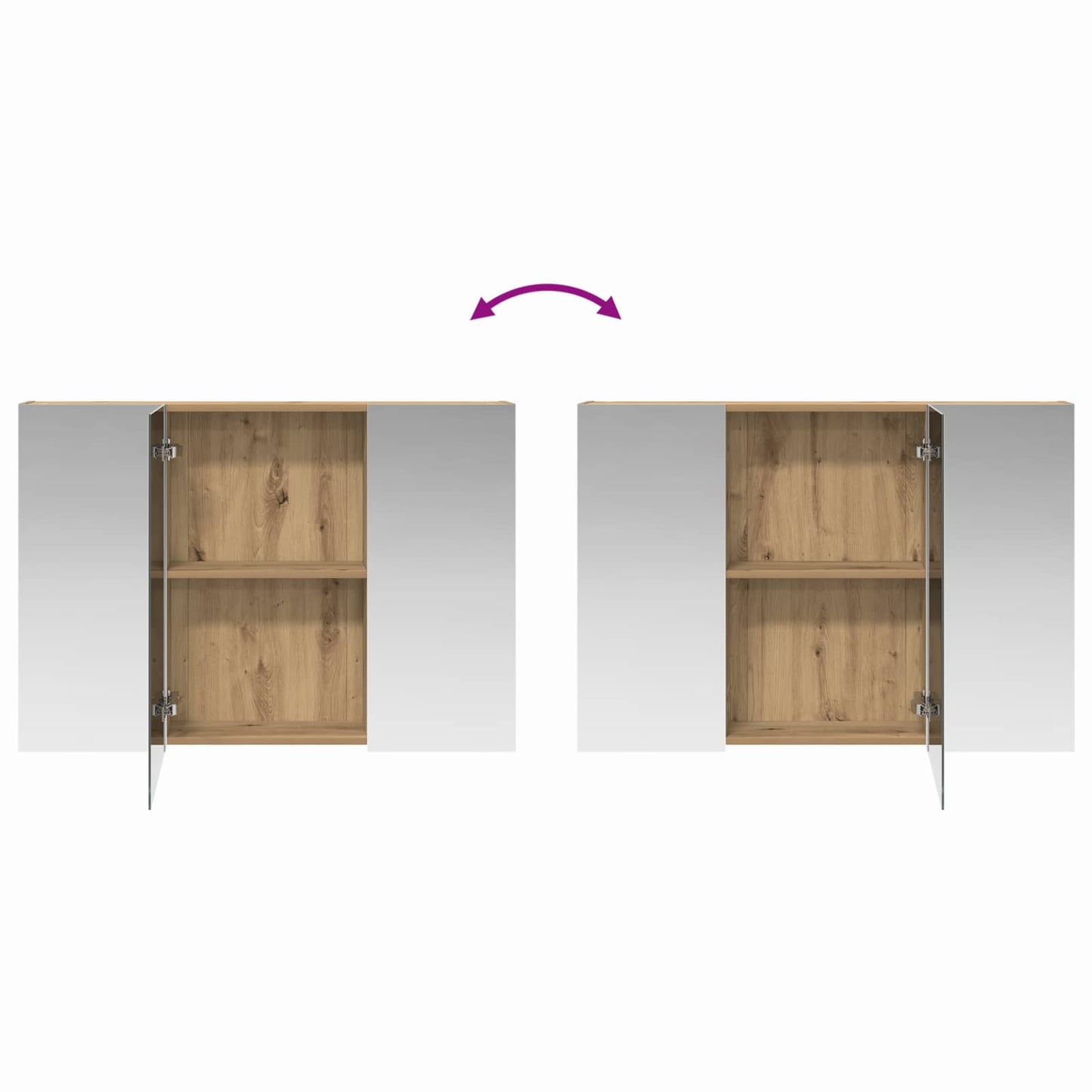 vidaXL Bathroom Mirror Cabinet Artisian Oak 100 x 14.5 x 70 cm