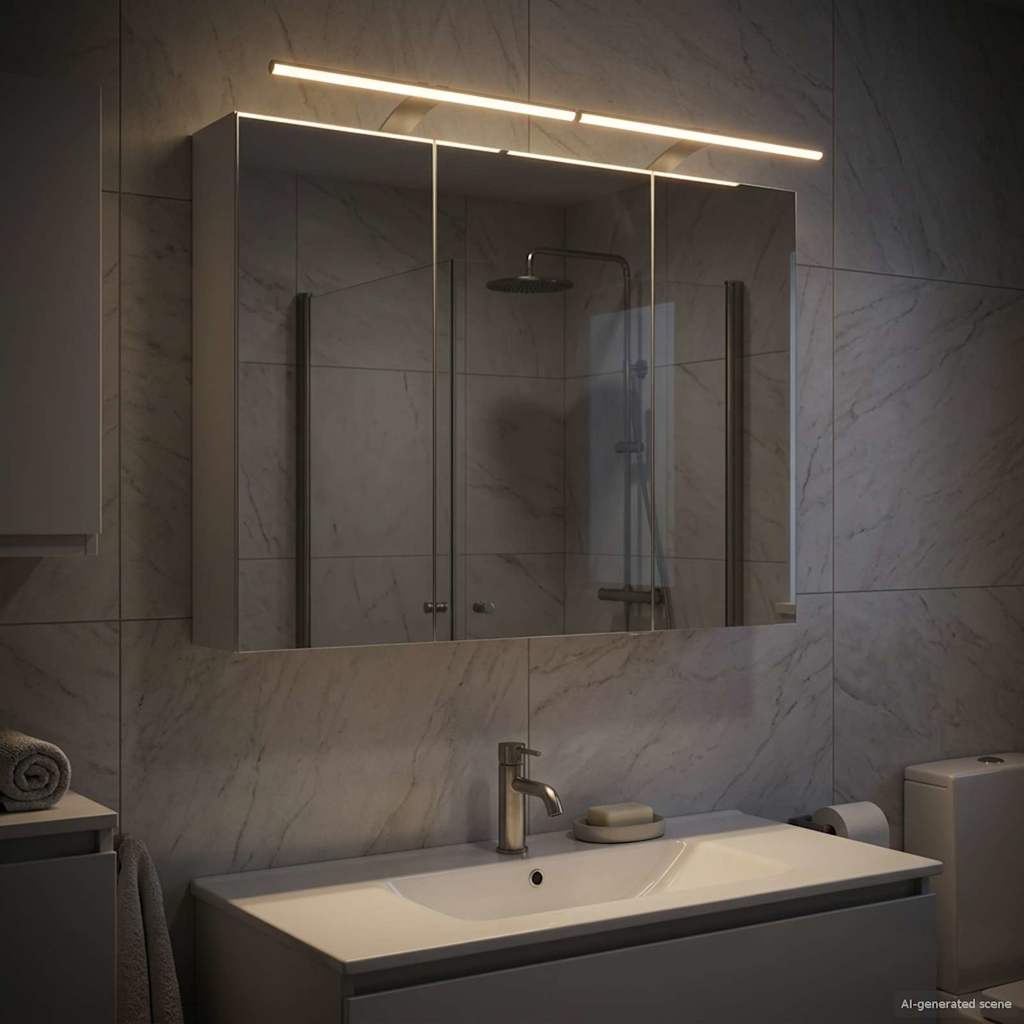 vidaXL Bathroom Mirror Cabinet with Shelf White 100 x 14.5 x 70 cm