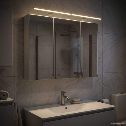 vidaXL Bathroom Mirror Cabinet with Shelf White 100 x 14.5 x 70 cm