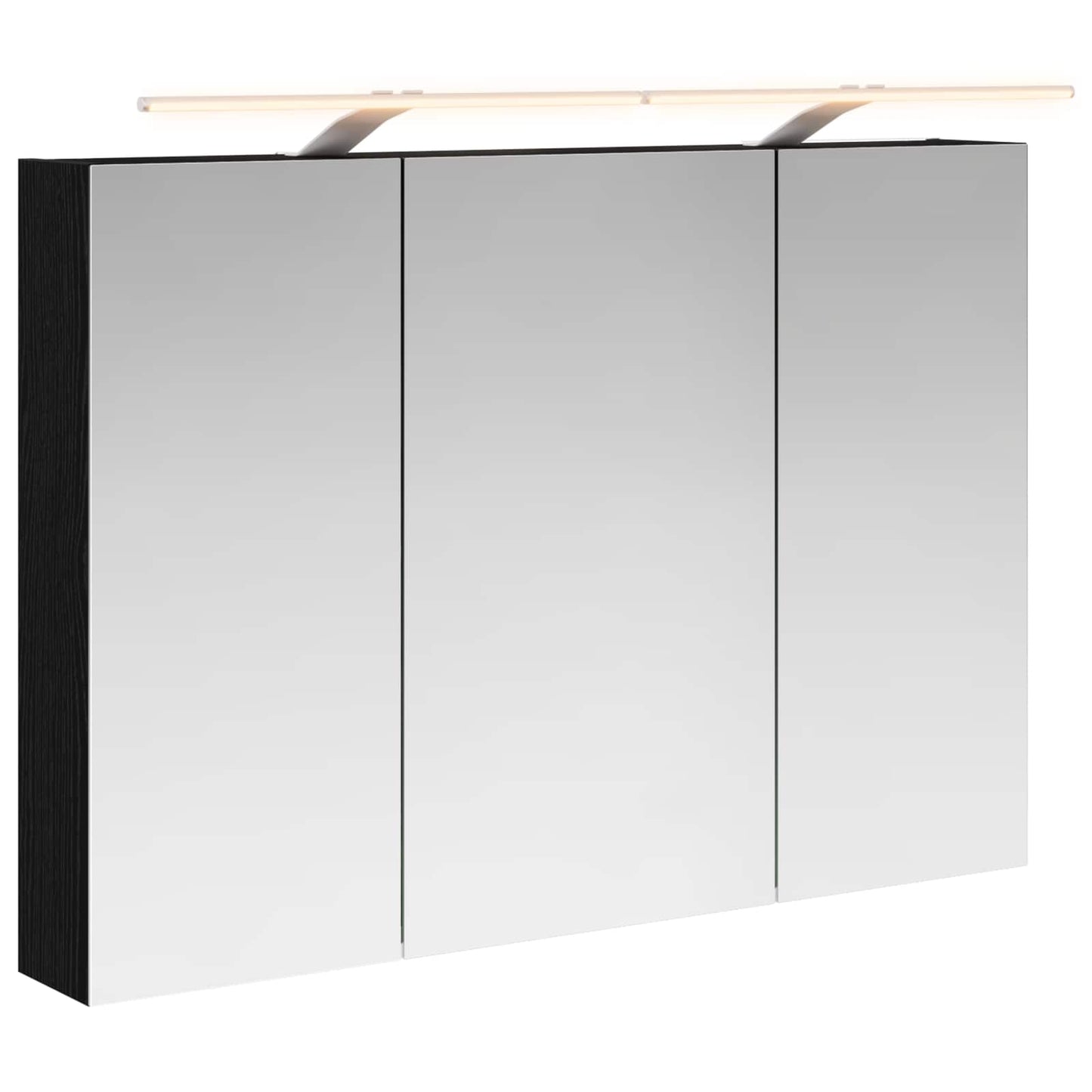 vidaXL Bathroom Mirror Cabinet with Shelf Black Oak 100 x 14.5 x 70 cm