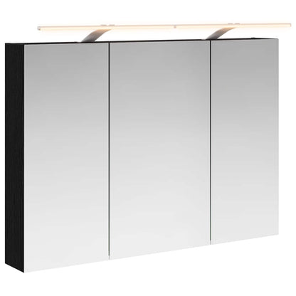 vidaXL Bathroom Mirror Cabinet with Shelf Black Oak 100 x 14.5 x 70 cm
