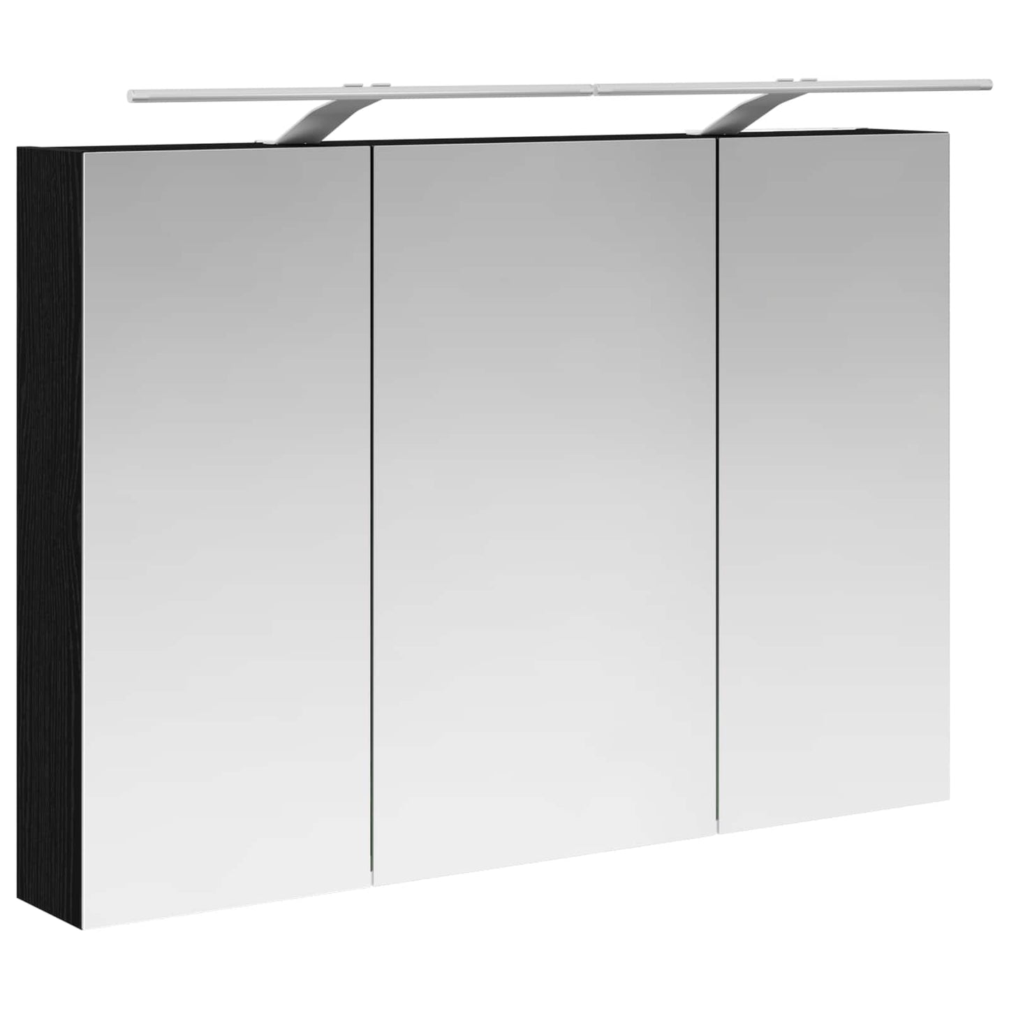 vidaXL Bathroom Mirror Cabinet with Shelf Black Oak 100 x 14.5 x 70 cm