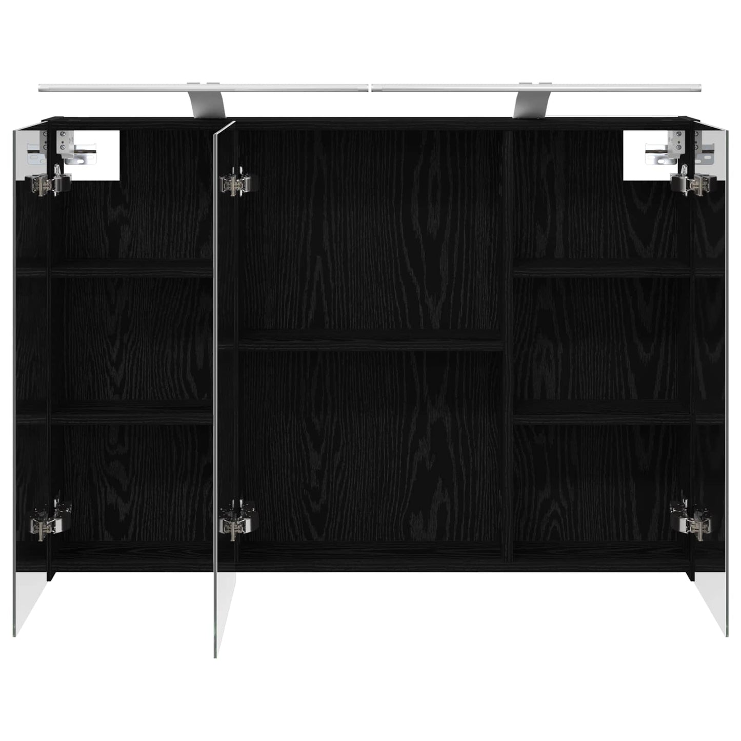 vidaXL Bathroom Mirror Cabinet with Shelf Black Oak 100 x 14.5 x 70 cm