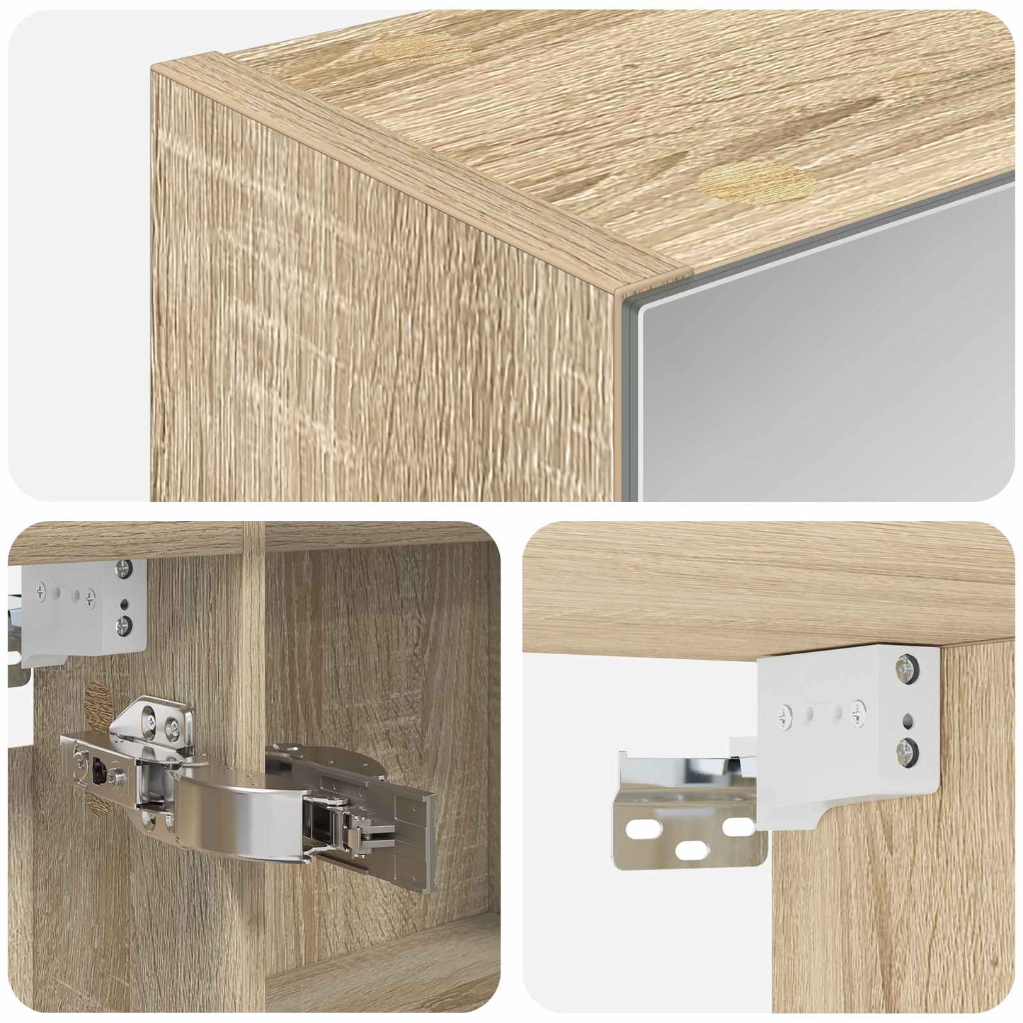 vidaXL Bathroom Mirror Cabinet with Door Sonoma Oak 100 x 14.5 x 70 cm