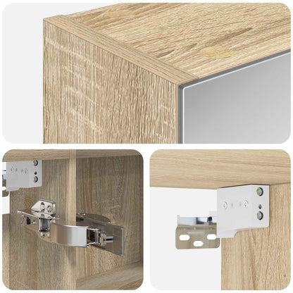 vidaXL Bathroom Mirror Cabinet with Door Sonoma Oak 100 x 14.5 x 70 cm