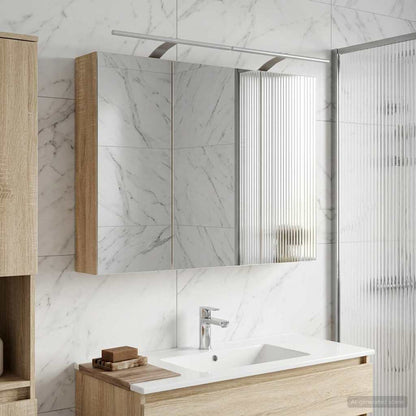 vidaXL Bathroom Mirror Cabinet with Door Sonoma Oak 100 x 14.5 x 70 cm