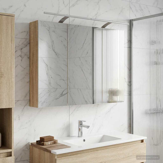 vidaXL Bathroom Mirror Cabinet with Door Sonoma Oak 100 x 14.5 x 70 cm