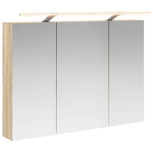 vidaXL Bathroom Mirror Cabinet with Door Sonoma Oak 100 x 14.5 x 70 cm