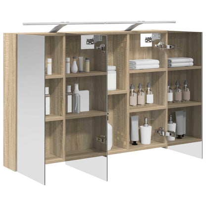 vidaXL Bathroom Mirror Cabinet with Door Sonoma Oak 100 x 14.5 x 70 cm