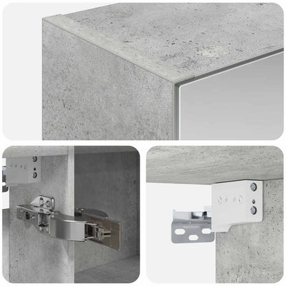 vidaXL Bathroom Mirror Cabinet Concrete Grey 100 x 14.5 x 70 cm