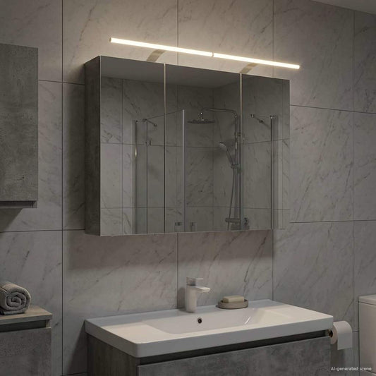 vidaXL Bathroom Mirror Cabinet Concrete Grey 100 x 14.5 x 70 cm