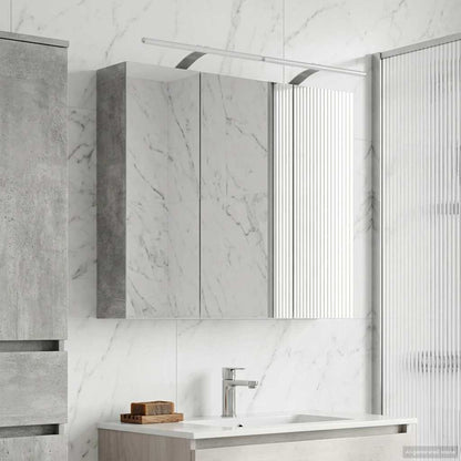 vidaXL Bathroom Mirror Cabinet Concrete Grey 100 x 14.5 x 70 cm
