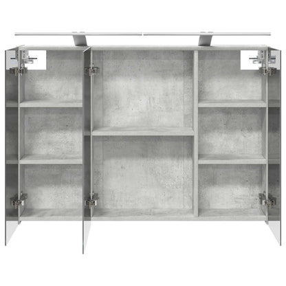 vidaXL Bathroom Mirror Cabinet Concrete Grey 100 x 14.5 x 70 cm