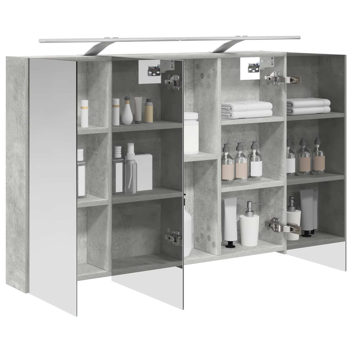 vidaXL Bathroom Mirror Cabinet Concrete Grey 100 x 14.5 x 70 cm