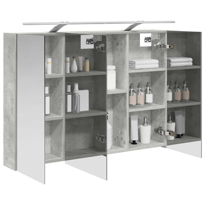 vidaXL Bathroom Mirror Cabinet Concrete Grey 100 x 14.5 x 70 cm