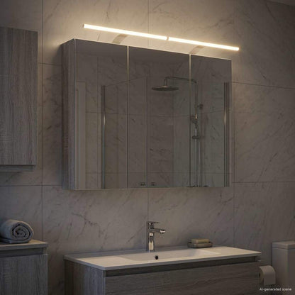 vidaXL Bathroom Mirror Cabinet Grey Sonoma 100 x 14.5 x 70 cm