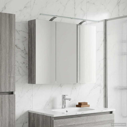 vidaXL Bathroom Mirror Cabinet Grey Sonoma 100 x 14.5 x 70 cm