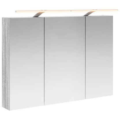 vidaXL Bathroom Mirror Cabinet Grey Sonoma 100 x 14.5 x 70 cm