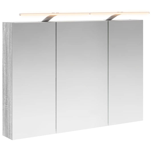 vidaXL Bathroom Mirror Cabinet Grey Sonoma 100 x 14.5 x 70 cm