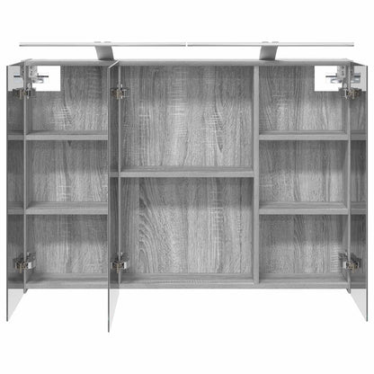 vidaXL Bathroom Mirror Cabinet Grey Sonoma 100 x 14.5 x 70 cm