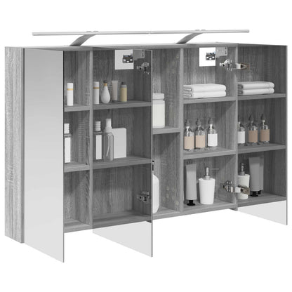 vidaXL Bathroom Mirror Cabinet Grey Sonoma 100 x 14.5 x 70 cm