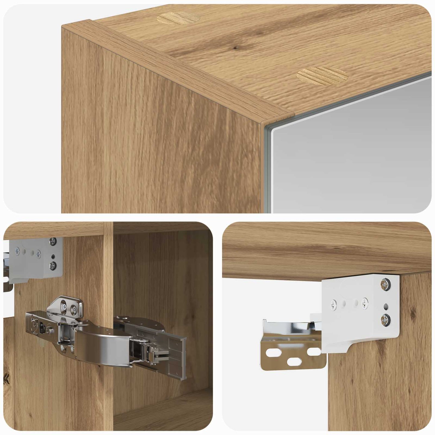 vidaXL Bathroom Mirror Cabinet Artisian Oak 100 x 14.5 x 70 cm