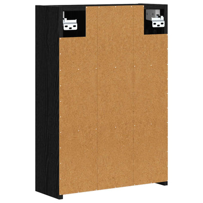 vidaXL Bathroom Mirror Cabinet with Shelf Black Oak 43 x 16 x 62.5 cm