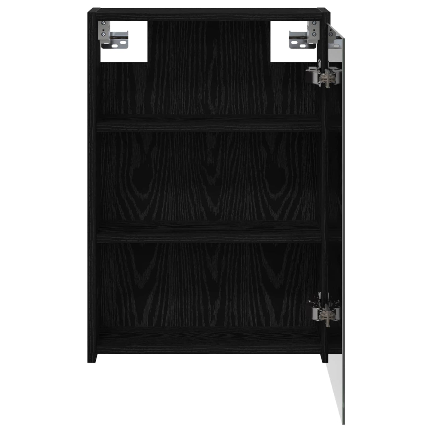 vidaXL Bathroom Mirror Cabinet with Shelf Black Oak 43 x 16 x 62.5 cm